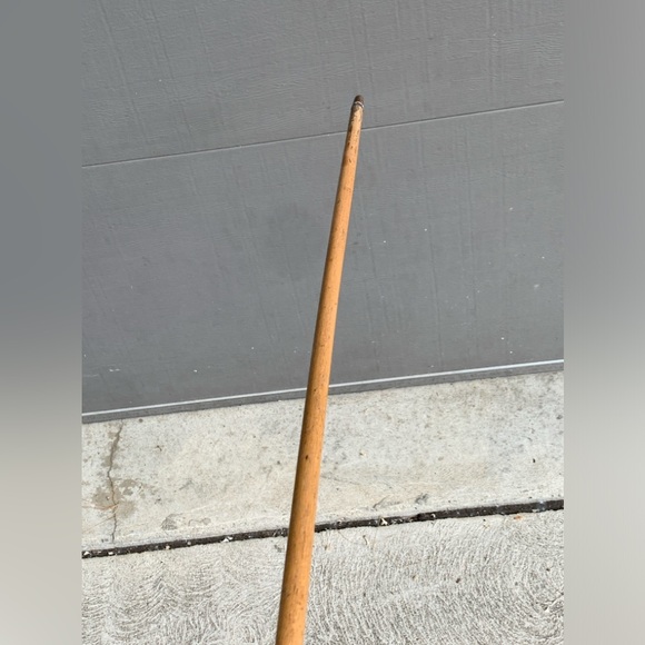 Antique Hallmarked Sterling Silver Blond Hardwood Crook Handle Walking Stick - Picture 11 of 16